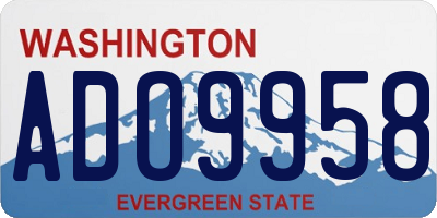WA license plate ADO9958