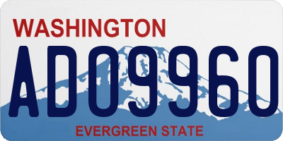 WA license plate ADO9960