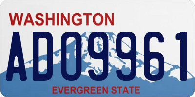 WA license plate ADO9961