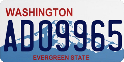 WA license plate ADO9965