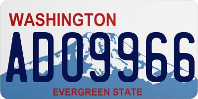 WA license plate ADO9966