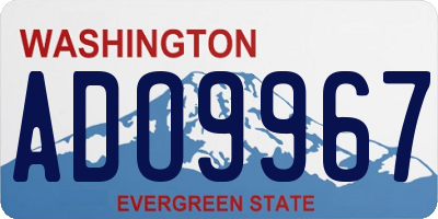 WA license plate ADO9967