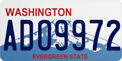 WA license plate ADO9972