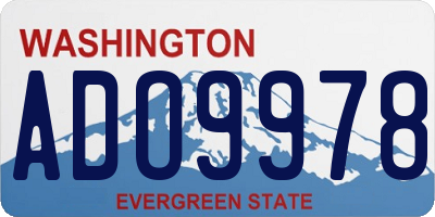WA license plate ADO9978