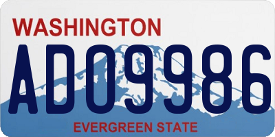 WA license plate ADO9986