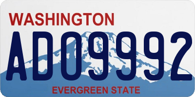 WA license plate ADO9992