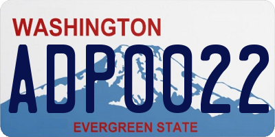 WA license plate ADP0022
