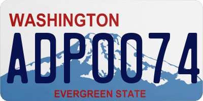 WA license plate ADP0074