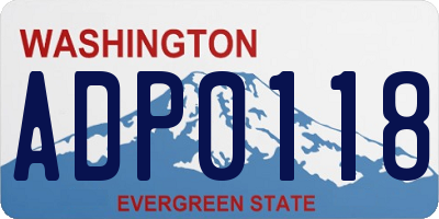 WA license plate ADP0118