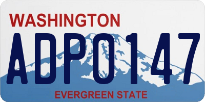 WA license plate ADP0147