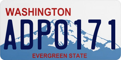 WA license plate ADP0171