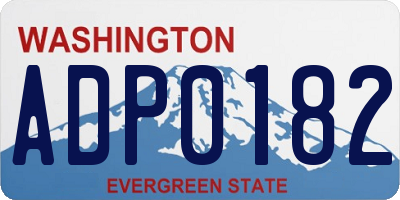 WA license plate ADP0182