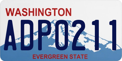 WA license plate ADP0211