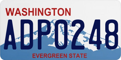 WA license plate ADP0248