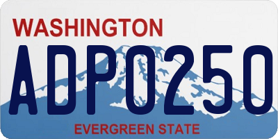 WA license plate ADP0250