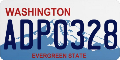 WA license plate ADP0328