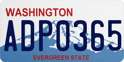 WA license plate ADP0365