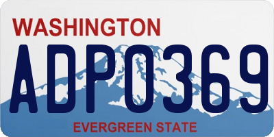 WA license plate ADP0369