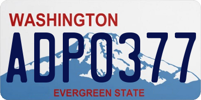 WA license plate ADP0377