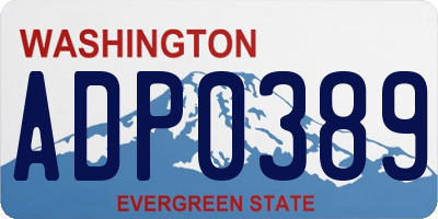 WA license plate ADP0389