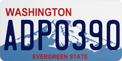 WA license plate ADP0390