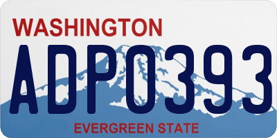 WA license plate ADP0393