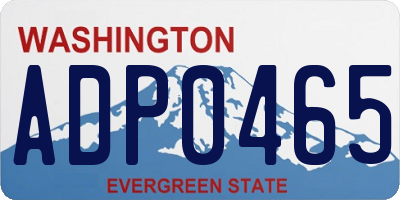 WA license plate ADP0465