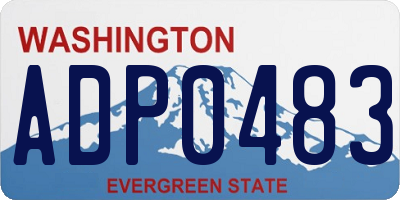 WA license plate ADP0483