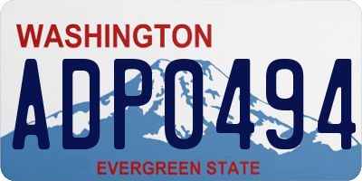 WA license plate ADP0494
