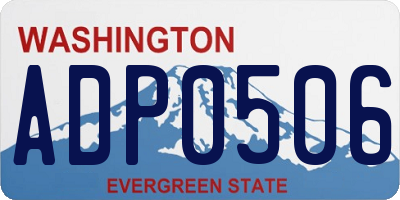 WA license plate ADP0506