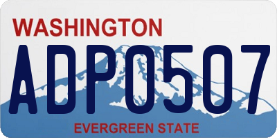 WA license plate ADP0507