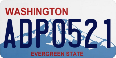 WA license plate ADP0521