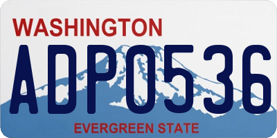 WA license plate ADP0536