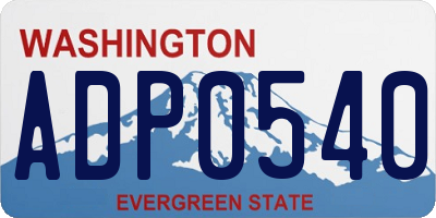 WA license plate ADP0540