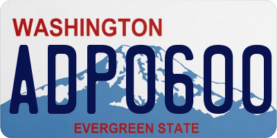 WA license plate ADP0600
