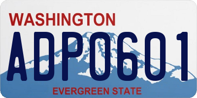 WA license plate ADP0601