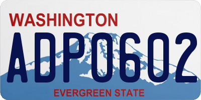 WA license plate ADP0602
