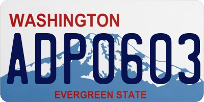 WA license plate ADP0603