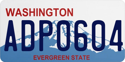 WA license plate ADP0604