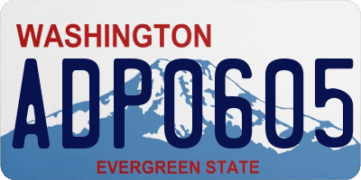 WA license plate ADP0605