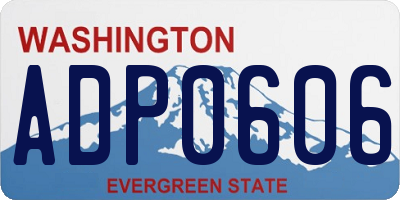 WA license plate ADP0606