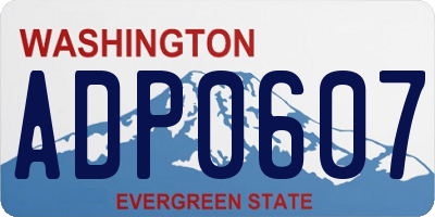 WA license plate ADP0607
