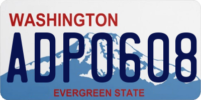 WA license plate ADP0608