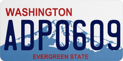 WA license plate ADP0609