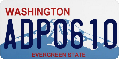 WA license plate ADP0610