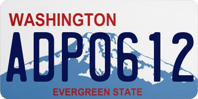 WA license plate ADP0612
