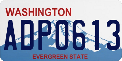 WA license plate ADP0613