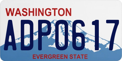 WA license plate ADP0617