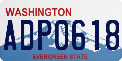 WA license plate ADP0618