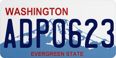 WA license plate ADP0623